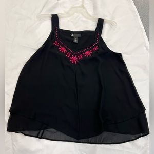 Beautiful flowing, beaded, lined, blouse.